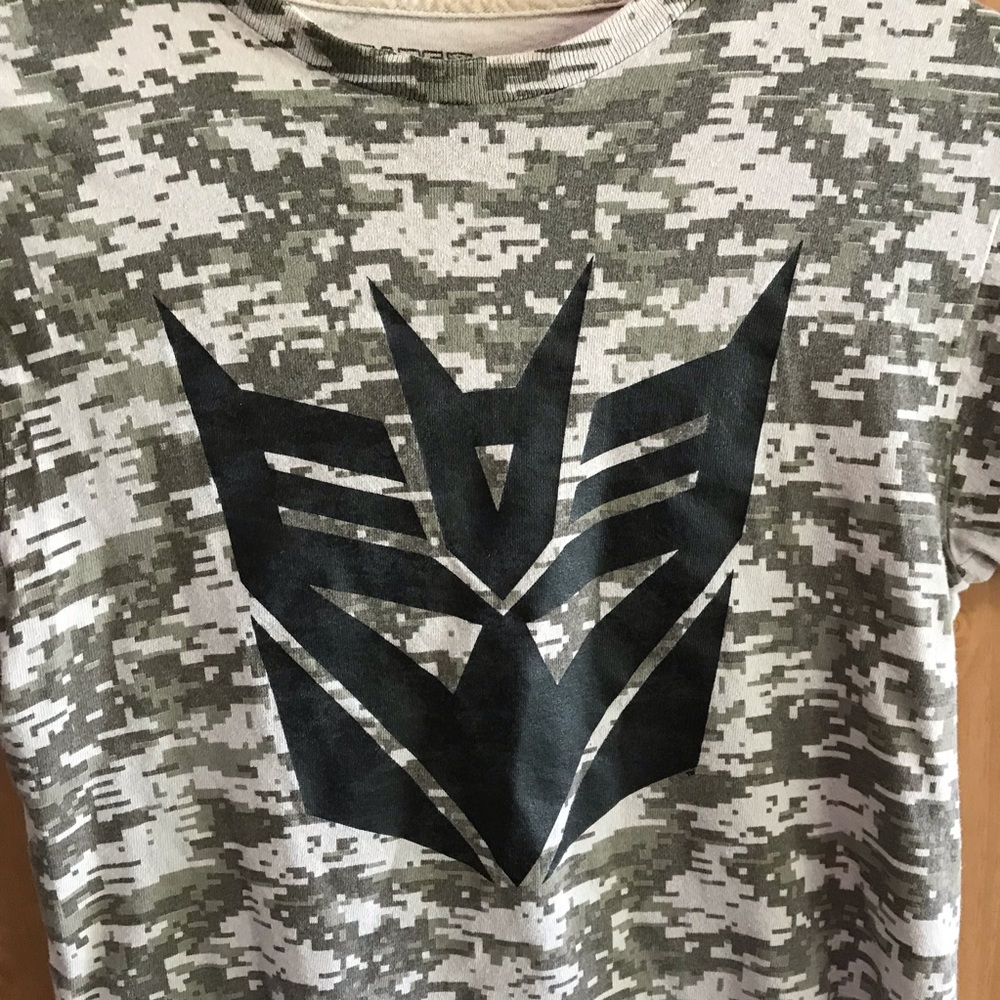 Camouflage Transformers Logo T Shirt